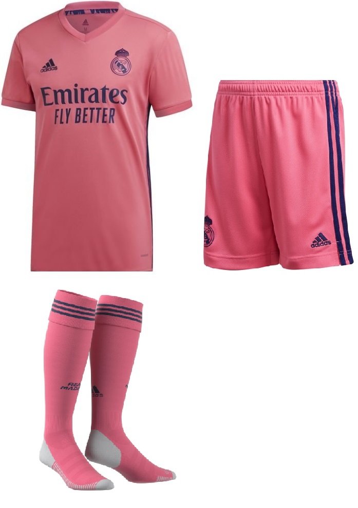 Kit adulto oficial Adidas Real Madrid 2020 2021 II jogador